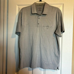 Fabletics men’s gray short sleeve polo shirt size large